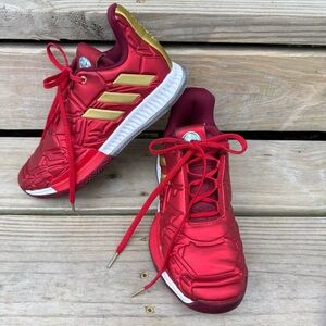 Adidas Marvel Red Iron Man Harden Sneaker Gold Lace Up Men's Size 5.5 Womens 6.5